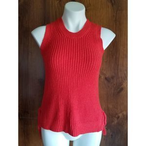 Ann Taylor Loft Red Knit Sleeveless Top